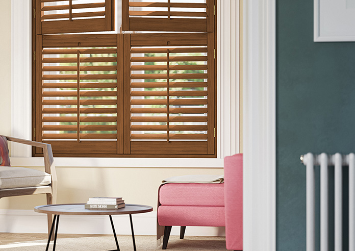 Kensington, Antique Cherry - Tier on Tier Plantation Shutter - Image 5